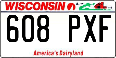 WI license plate 608PXF