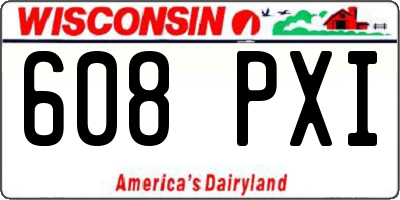 WI license plate 608PXI