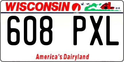 WI license plate 608PXL