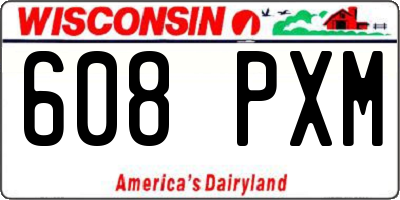 WI license plate 608PXM