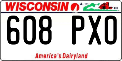 WI license plate 608PXO