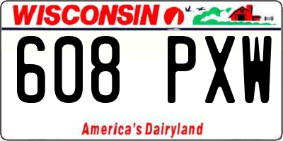 WI license plate 608PXW
