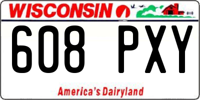 WI license plate 608PXY