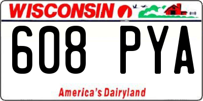 WI license plate 608PYA