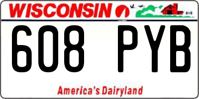 WI license plate 608PYB