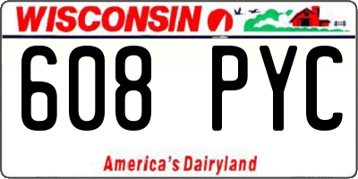 WI license plate 608PYC