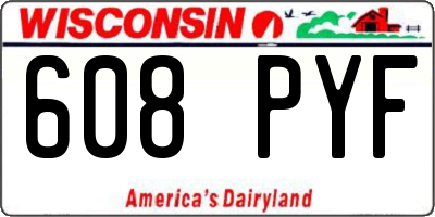 WI license plate 608PYF