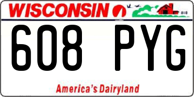 WI license plate 608PYG