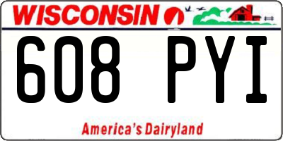 WI license plate 608PYI
