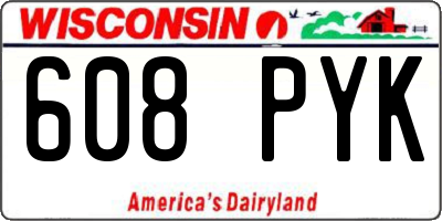 WI license plate 608PYK