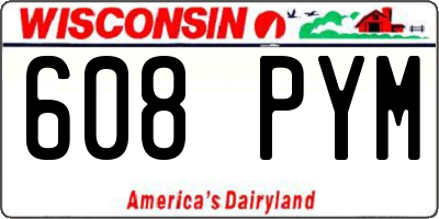 WI license plate 608PYM
