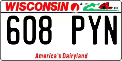 WI license plate 608PYN