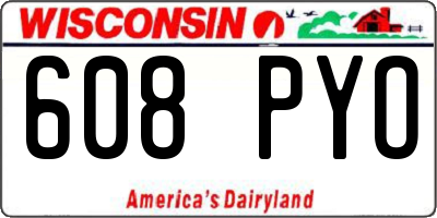 WI license plate 608PYO