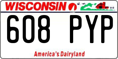 WI license plate 608PYP
