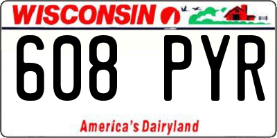 WI license plate 608PYR