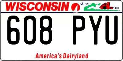 WI license plate 608PYU