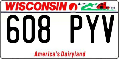 WI license plate 608PYV
