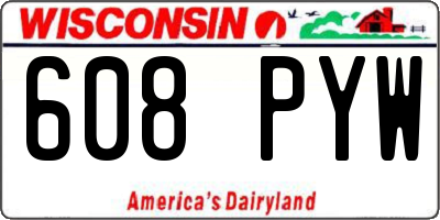 WI license plate 608PYW