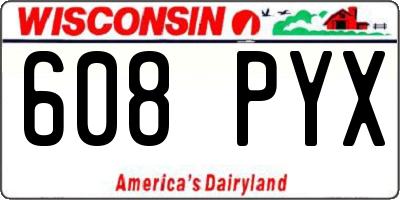 WI license plate 608PYX