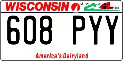WI license plate 608PYY