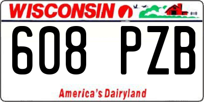 WI license plate 608PZB