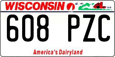 WI license plate 608PZC