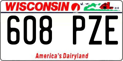 WI license plate 608PZE