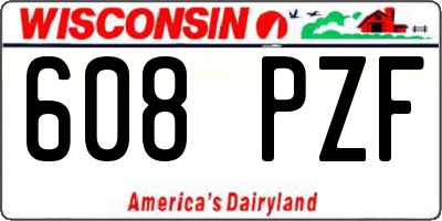 WI license plate 608PZF