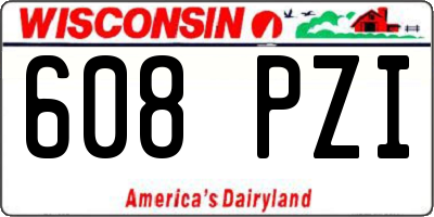 WI license plate 608PZI