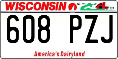 WI license plate 608PZJ