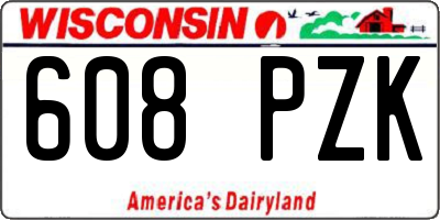 WI license plate 608PZK