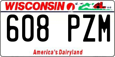 WI license plate 608PZM