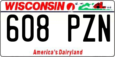 WI license plate 608PZN