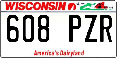 WI license plate 608PZR