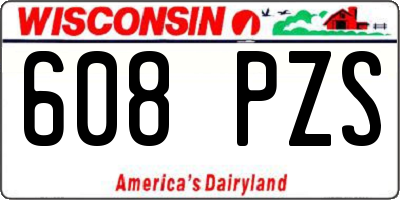 WI license plate 608PZS
