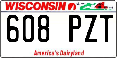 WI license plate 608PZT