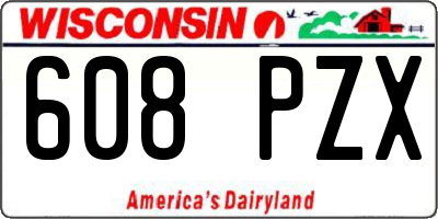 WI license plate 608PZX