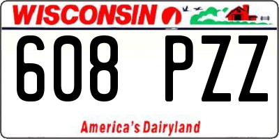 WI license plate 608PZZ