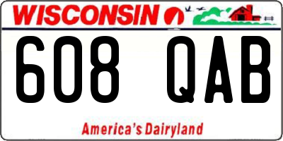 WI license plate 608QAB
