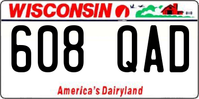 WI license plate 608QAD