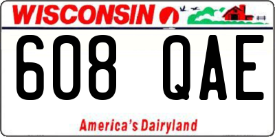 WI license plate 608QAE