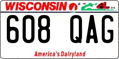 WI license plate 608QAG
