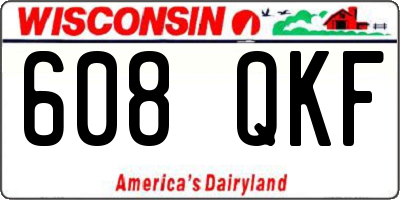 WI license plate 608QKF