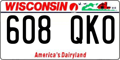 WI license plate 608QKO