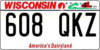 WI license plate 608QKZ