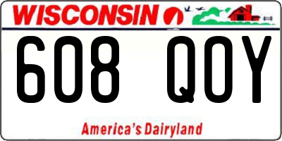 WI license plate 608QOY