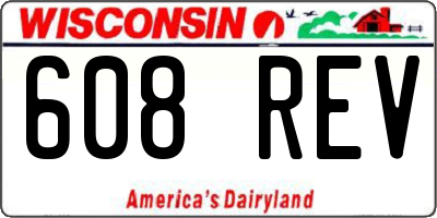 WI license plate 608REV
