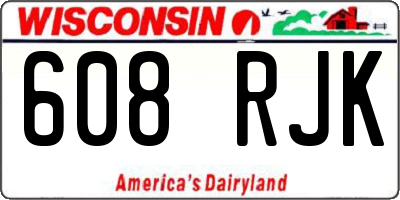 WI license plate 608RJK