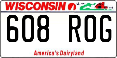 WI license plate 608ROG