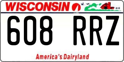 WI license plate 608RRZ